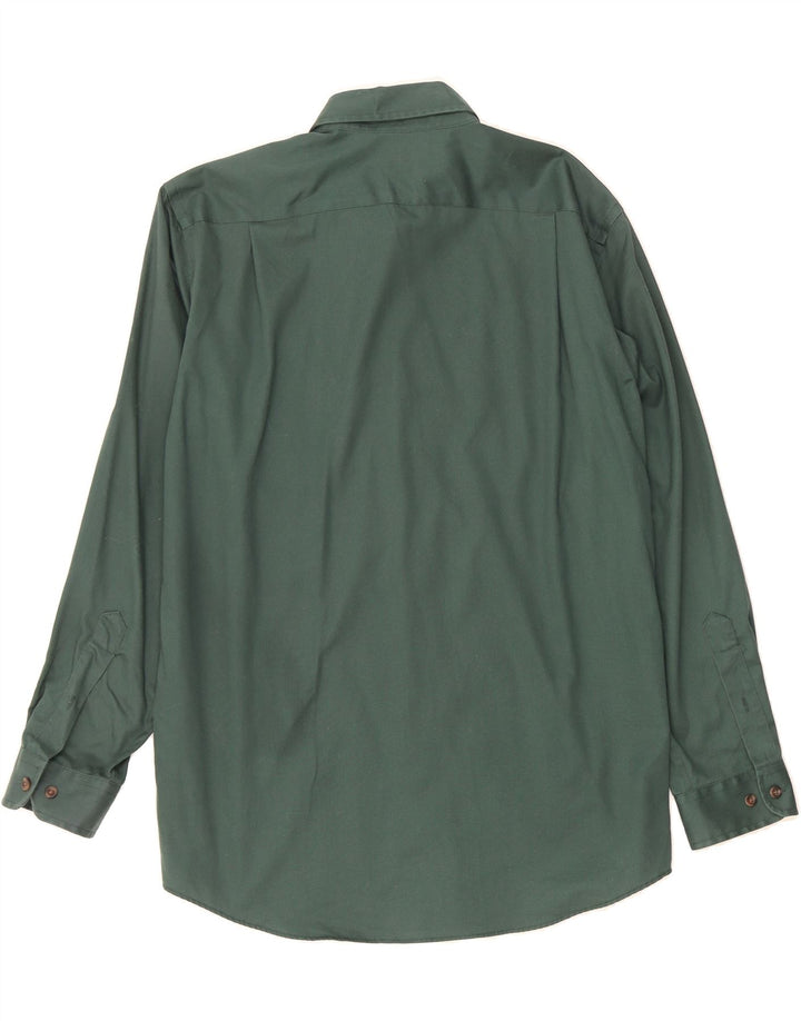 L.L.BEAN Mens Wrinkle Resistant Shirt Medium Green Cotton Vintage L.L.Bean and Second-Hand L.L.Bean from Messina Hembry 