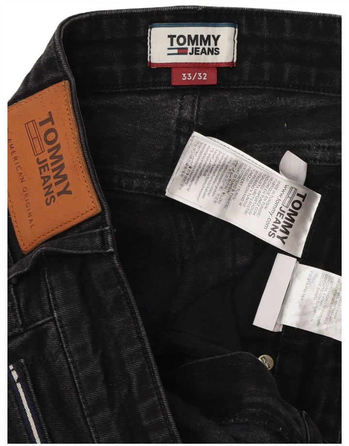 Tommy Hilfiger Mens Slim Jeans W33 L32 Black Cotton