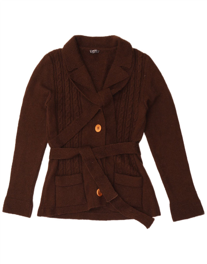 Vintage Womens Cardigan Sweater UK 12 Medium Brown