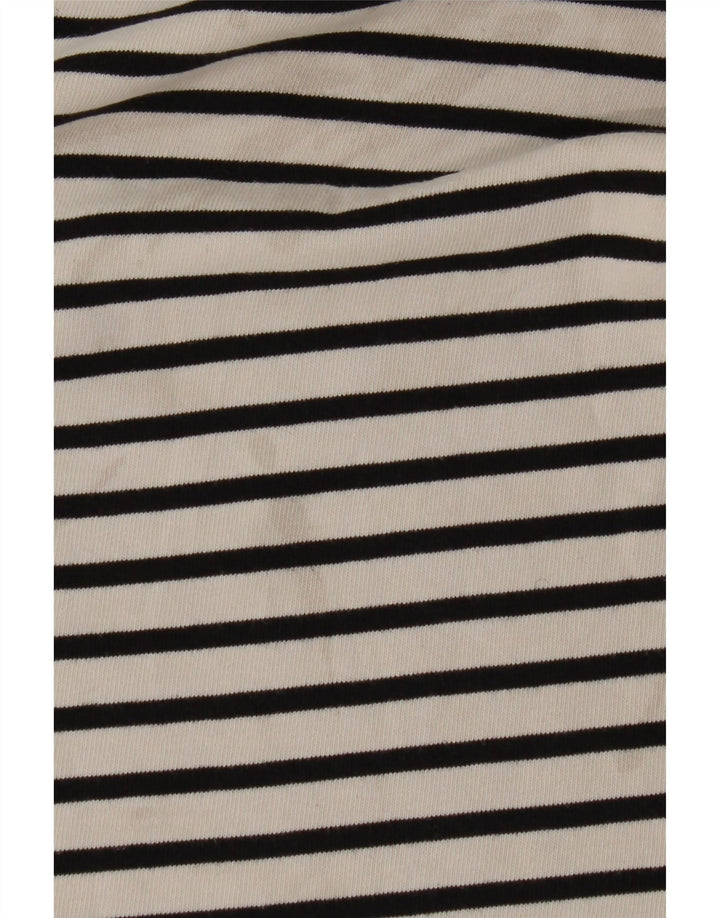 Zara Womens Top Long Sleeve UK 10 Small White Striped