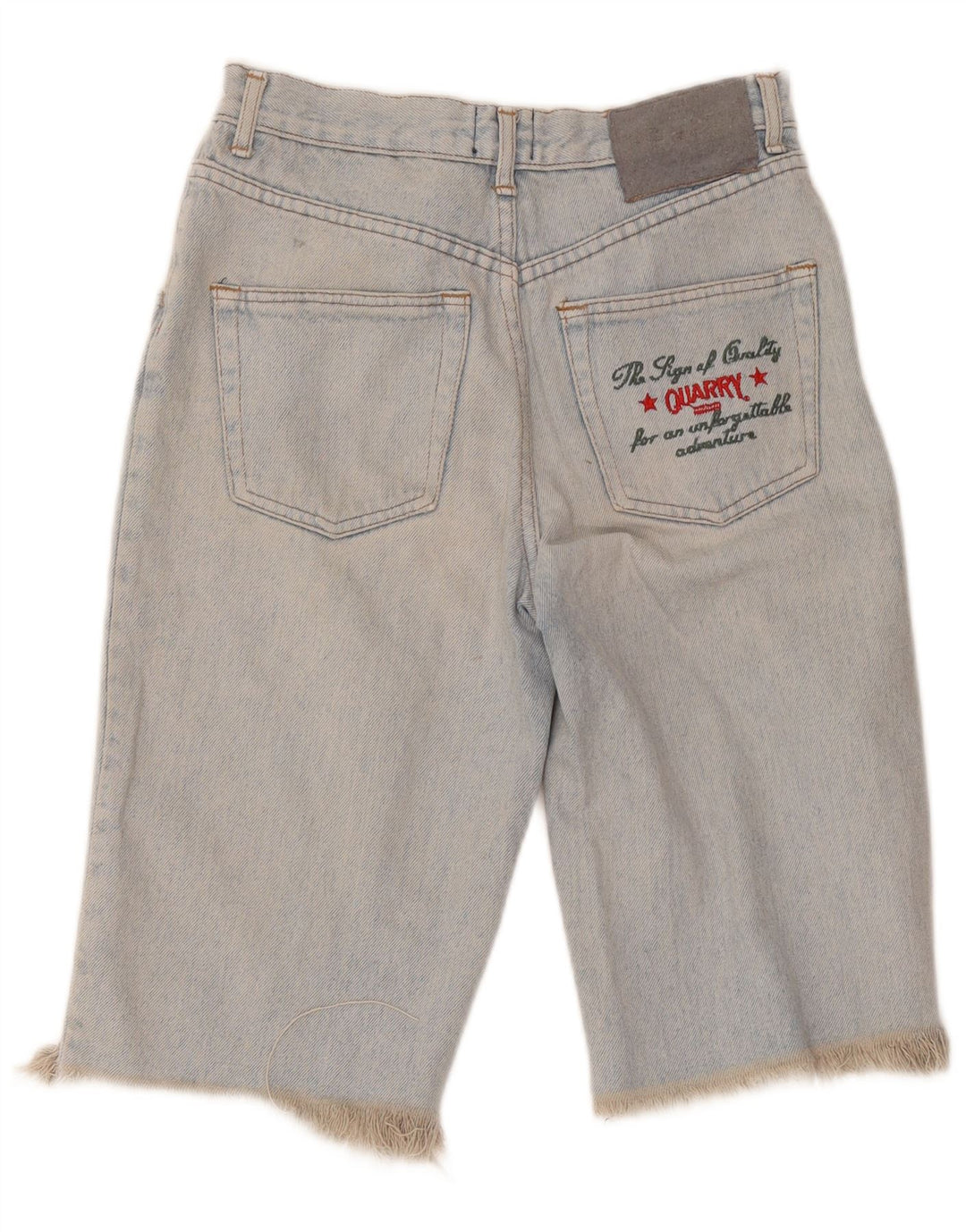 Quarry Mens Graphic Denim Shorts W30 Medium Blue
