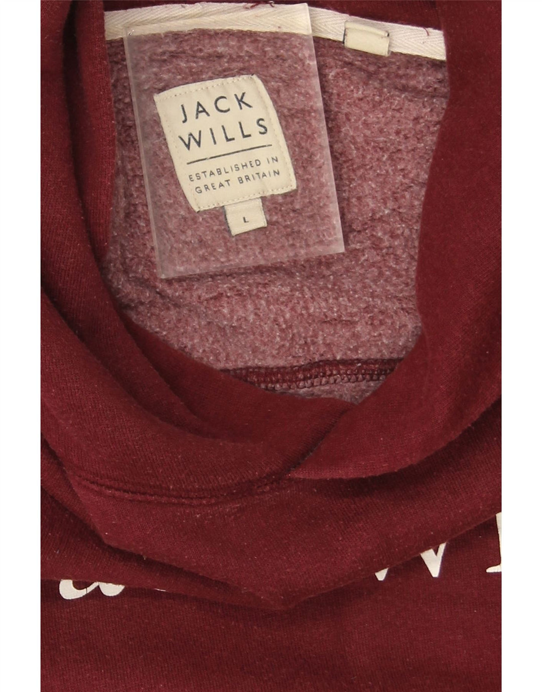 Jack Wills Mens Graphic Hoodie Jumper Large Maroon Cotton