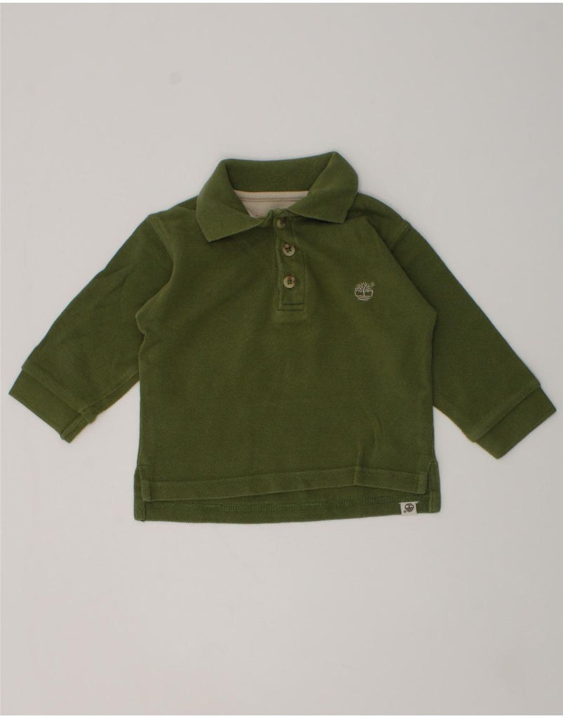 TIMBERLAND Baby Boys Long Sleeve Polo Shirt 6-9 Months Green Cotton | Vintage Timberland | Thrift | Second-Hand Timberland | Used Clothing | Messina Hembry 