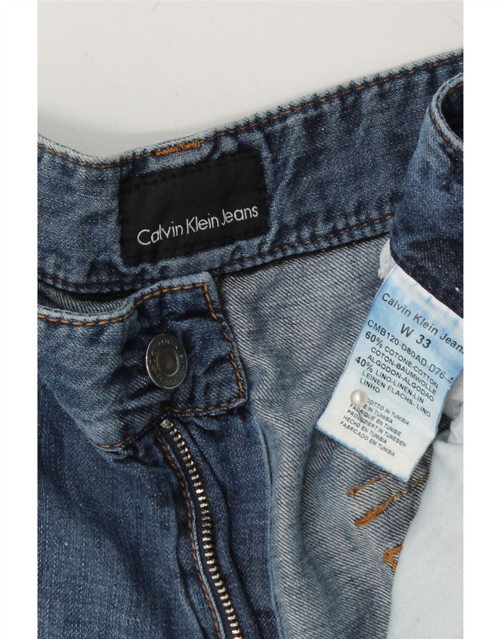CALVIN KLEIN Womens Straight Jeans W33 L29  Blue Cotton