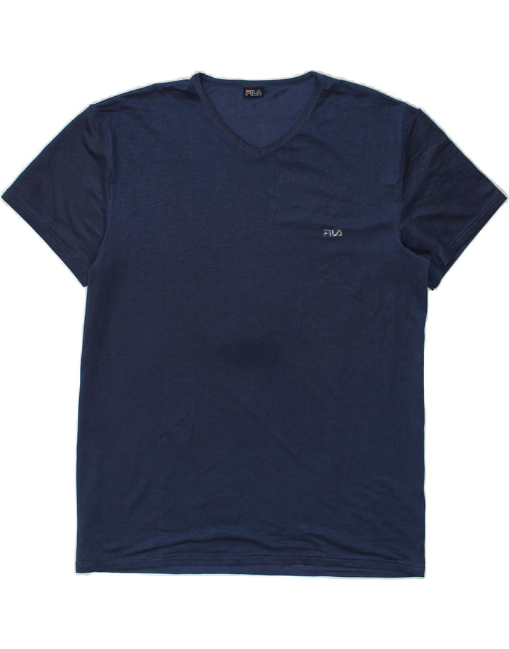 FILA Mens T-Shirt Top XL Blue Cotton | Vintage Fila | Thrift | Second-Hand Fila | Used Clothing | Messina Hembry 