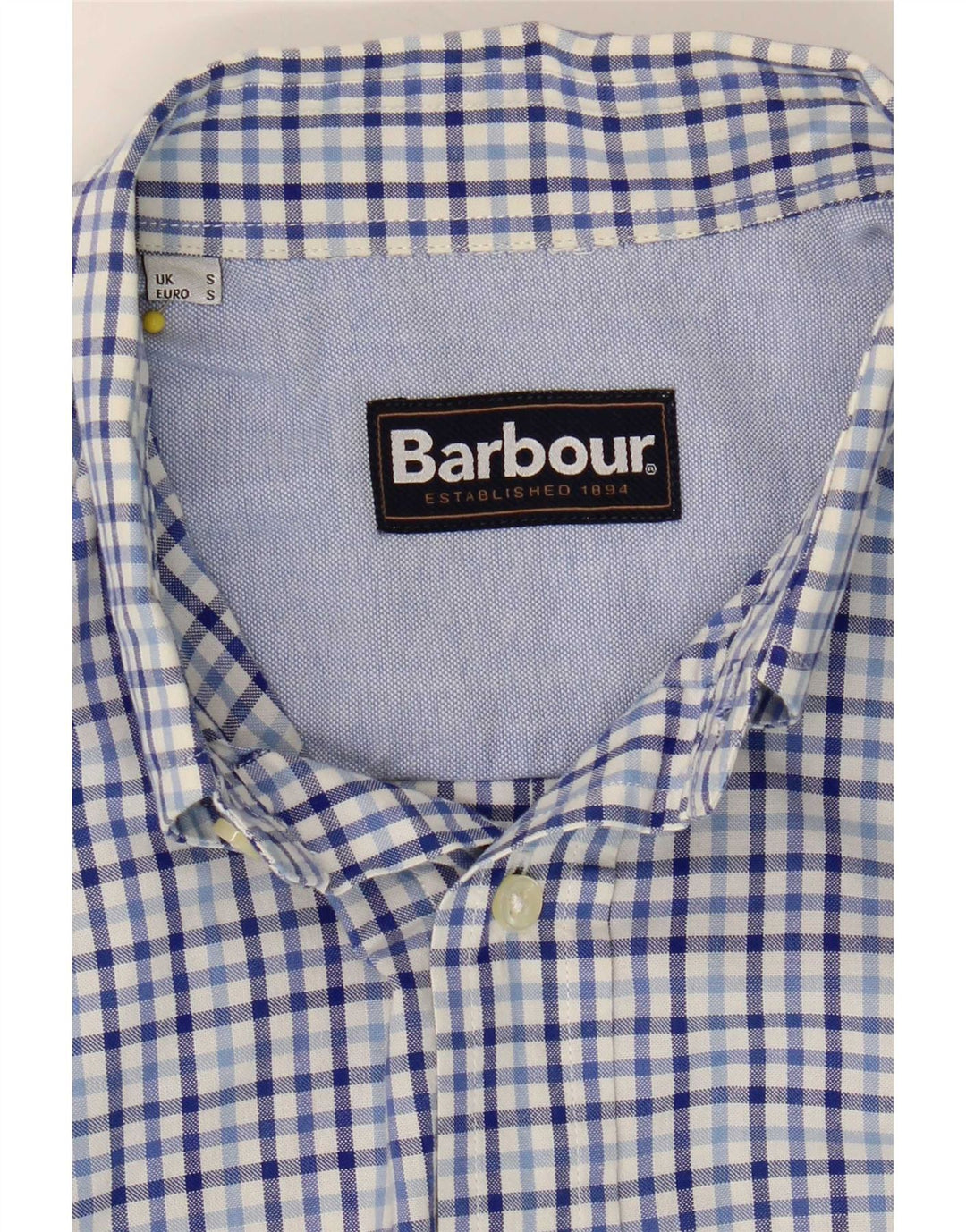 Barbour Mens Shirt Small Blue Gingham