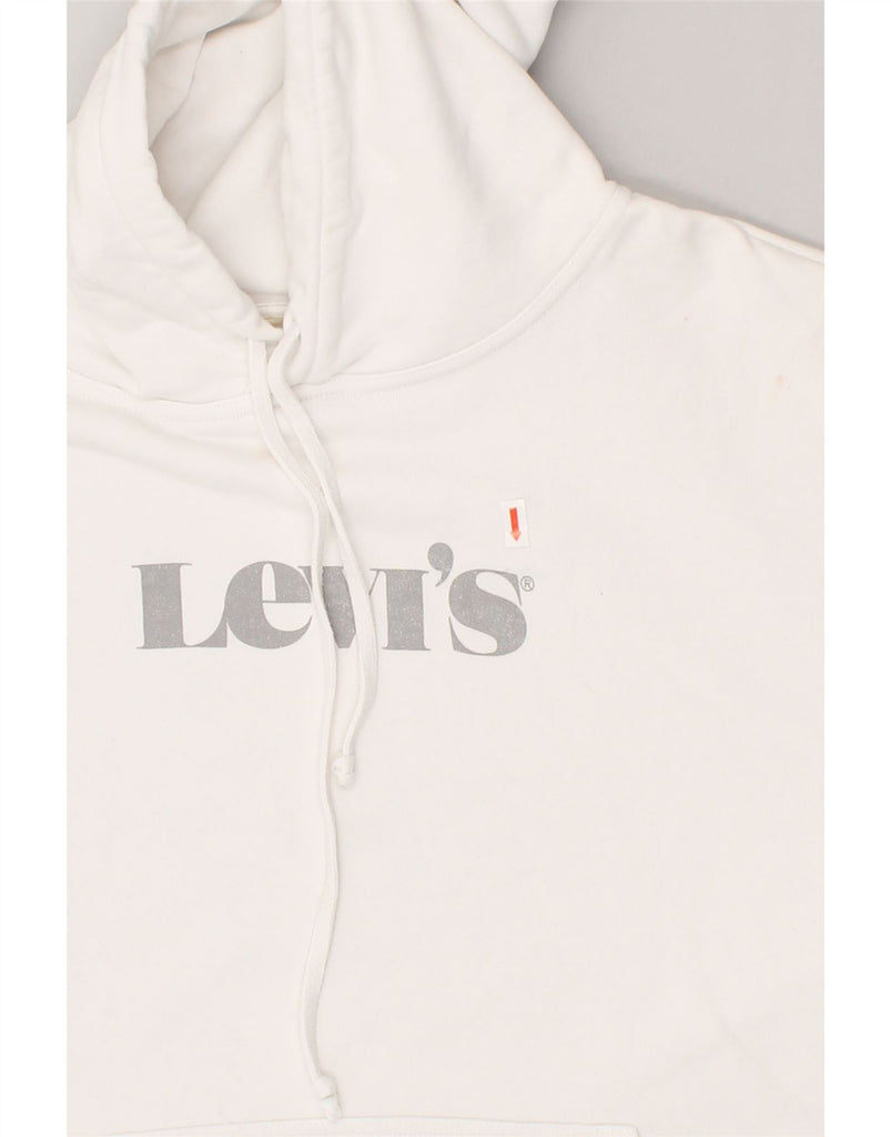 LEVI'S Mens Graphic Hoodie Jumper Medium White Cotton | Vintage Levi's | Thrift | Second-Hand Levi's | Used Clothing | Messina Hembry 