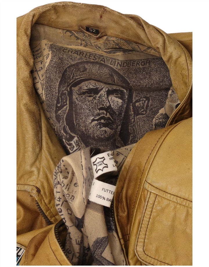 Charles A Lindbergh Mens Flight Aviator Jacket EU 52 XL Beige