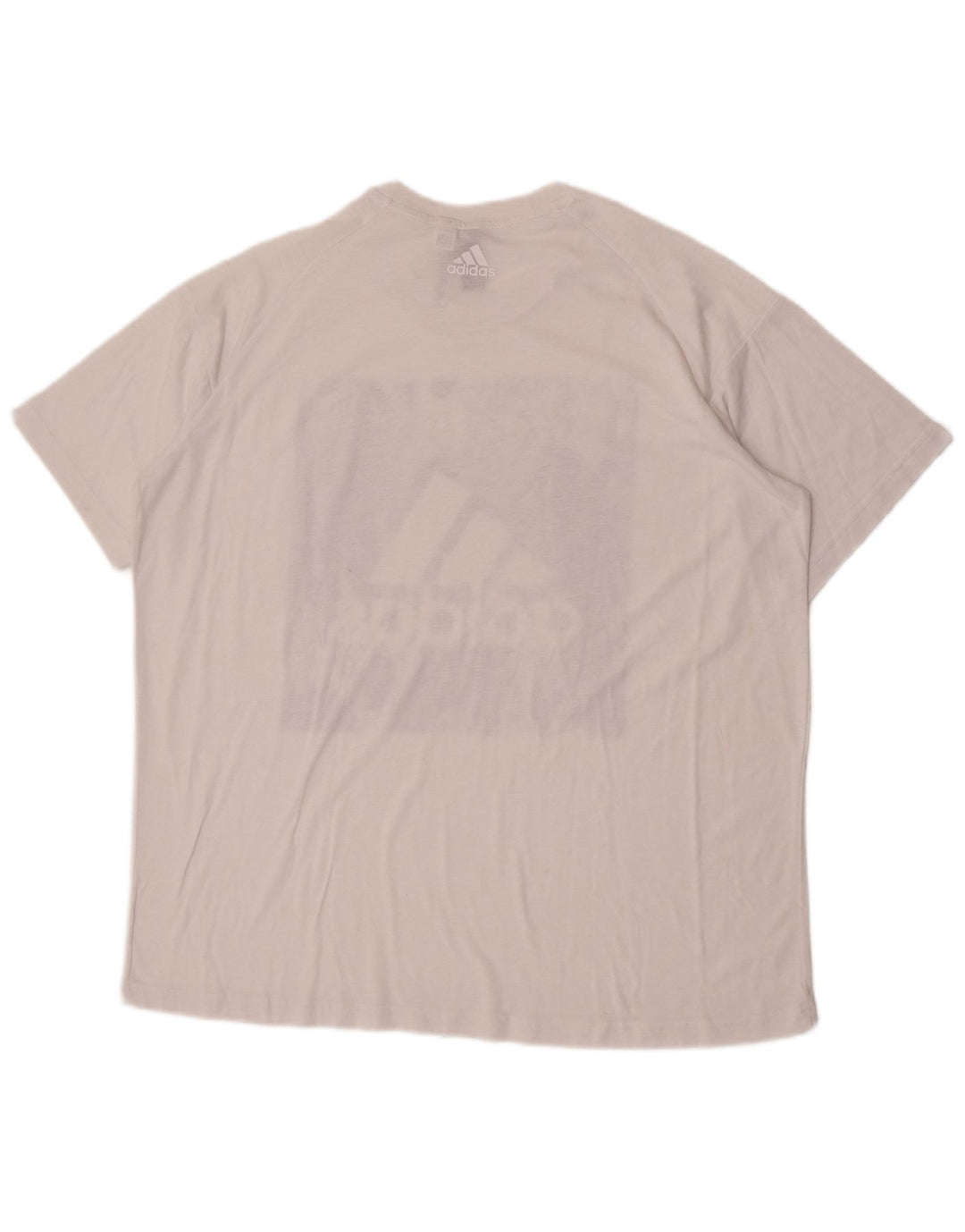 Adidas Womens Oversized Graphic T-Shirt Top UK 20/22 XL White Polyester