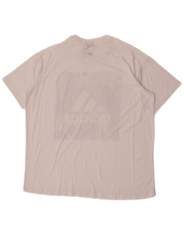 Adidas Womens Oversized Graphic T-Shirt Top UK 20/22 XL White Polyester