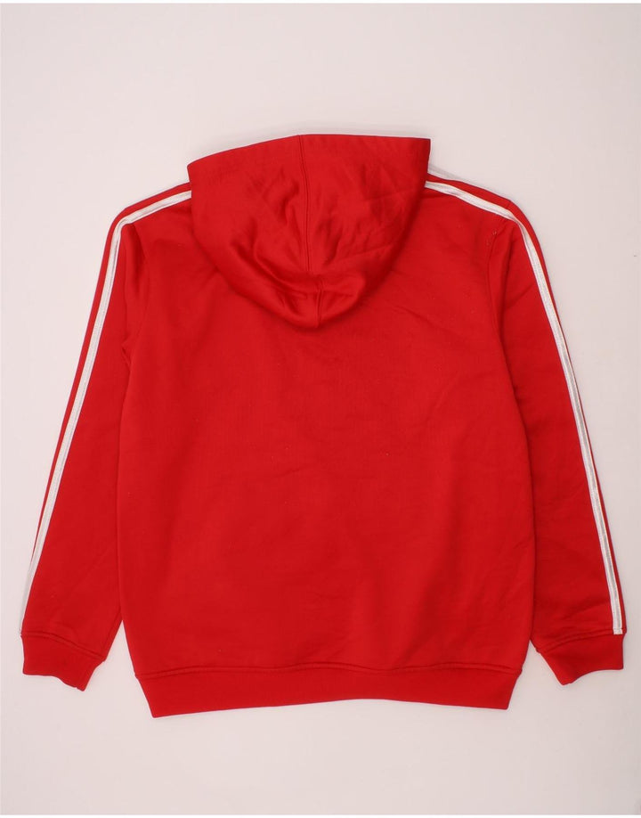 ADIDAS Boys Graphic Hoodie Jumper 14-15 Years Large Red Polyester Vintage Adidas and Second-Hand Adidas from Messina Hembry 