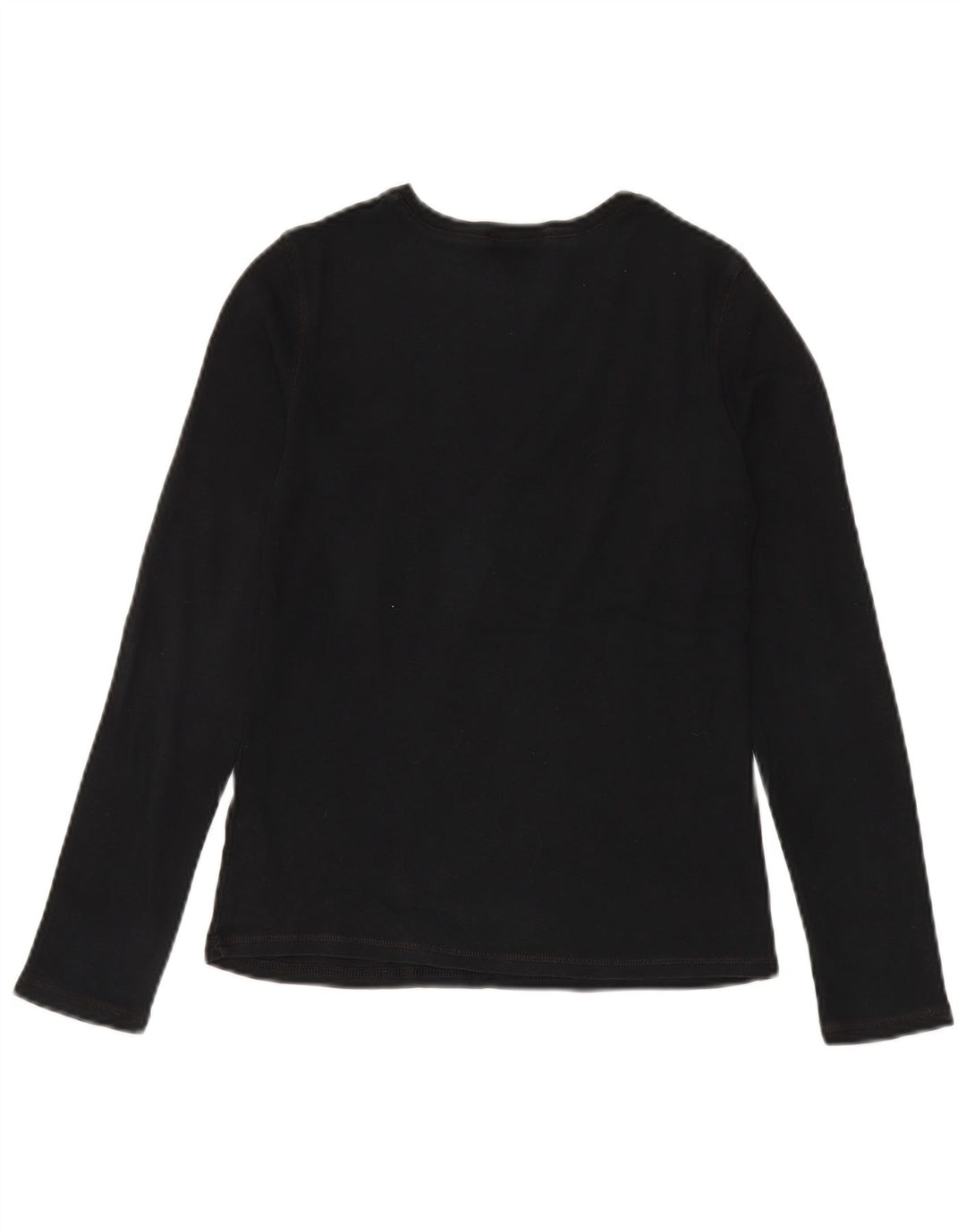 Marks & Spencer Womens Top Long Sleeve UK 8 Small Black Cotton
