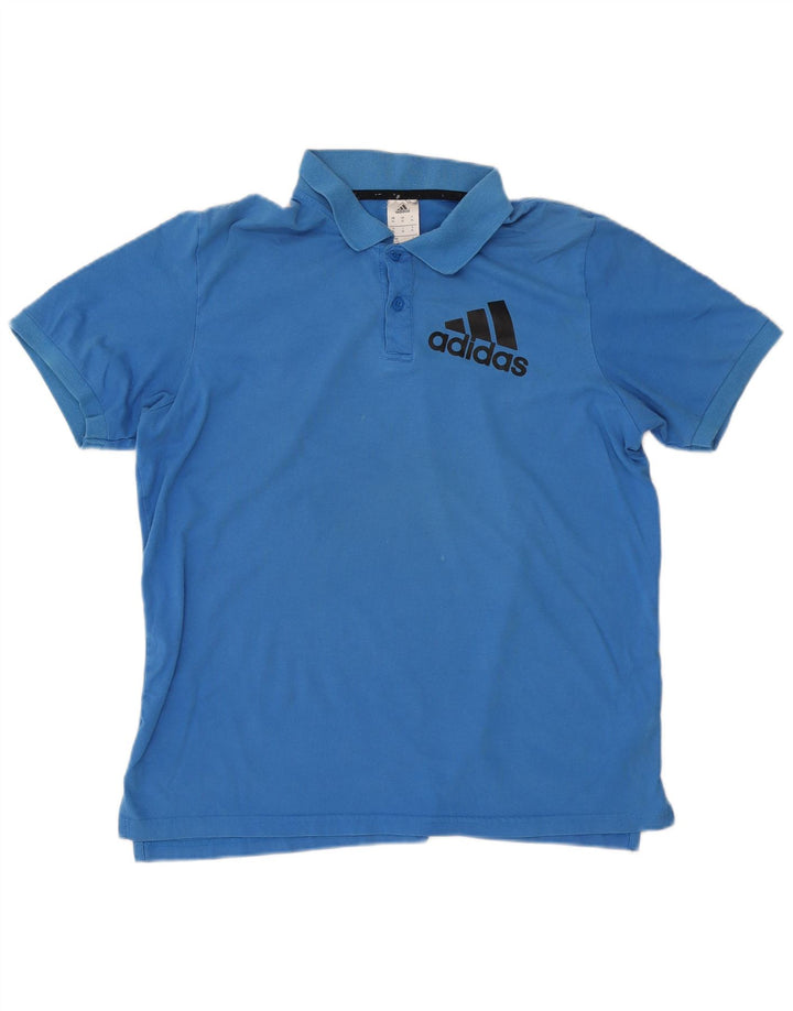 Adidas Mens Graphic Polo Shirt XL Blue Cotton