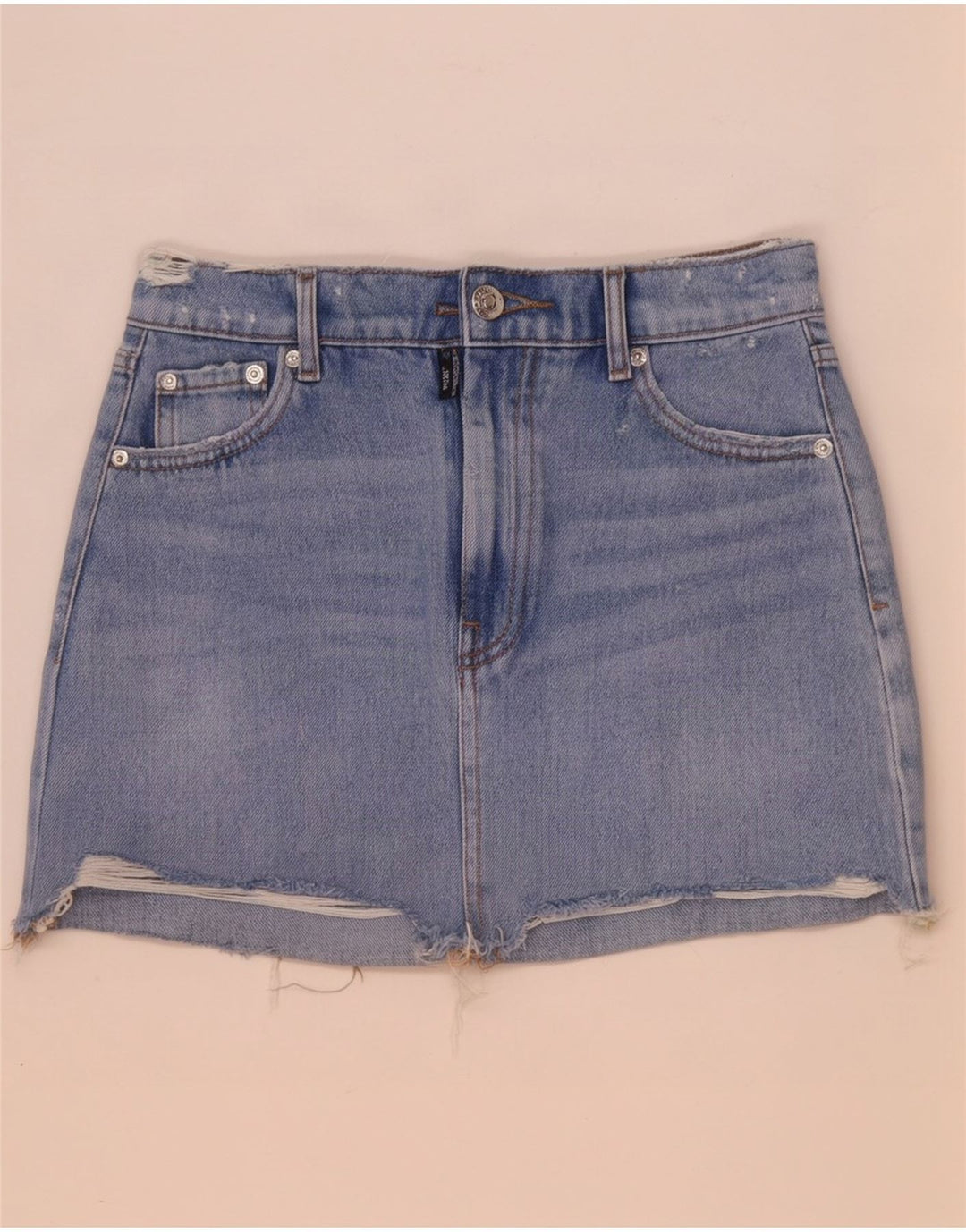 Zara Womens Mini Denim Skirt XS W24 Blue