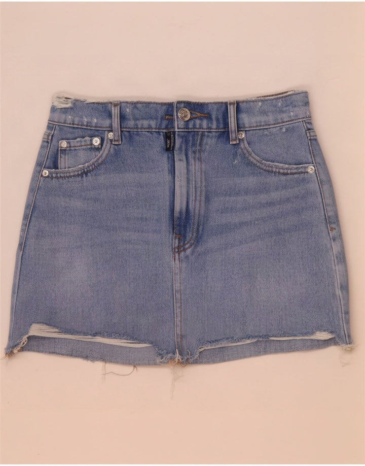 Zara Womens Mini Denim Skirt XS W24 Blue