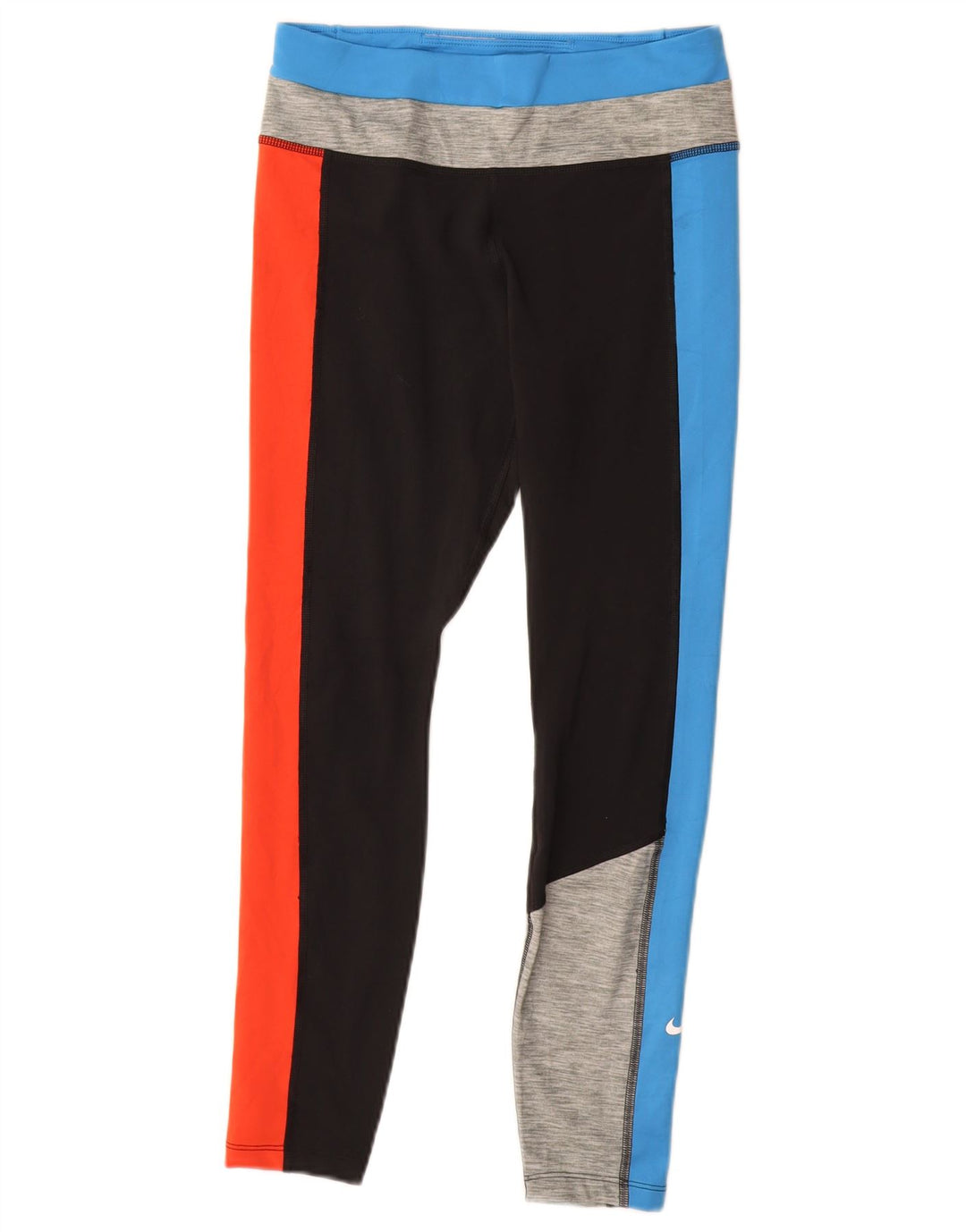 Nike Womens Dri Fit Leggings UK 12 Medium Multicoloured Colourblock