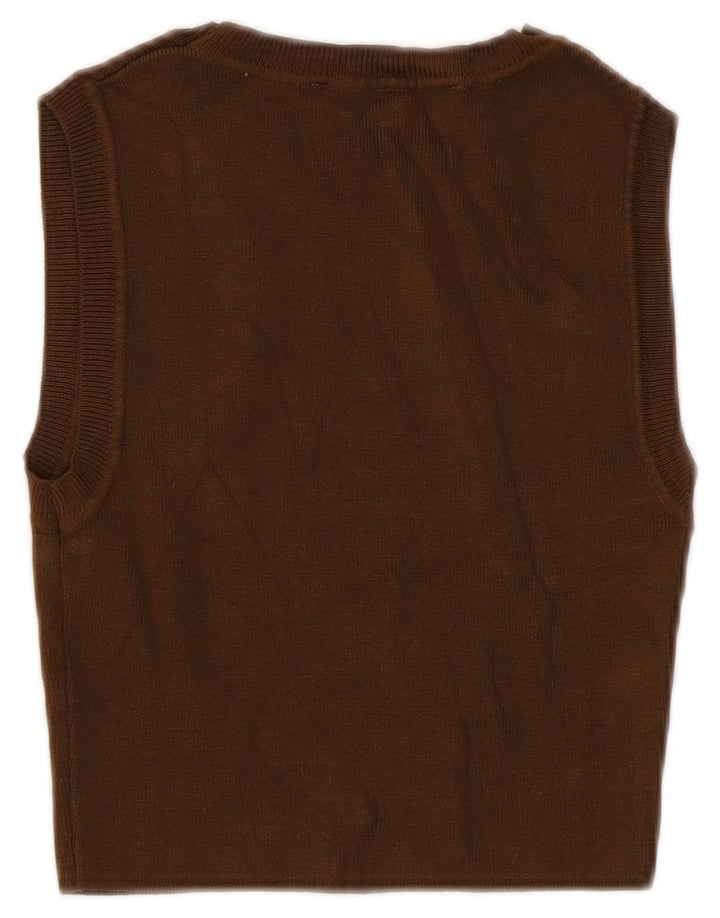 Zara Womens Crop Vest Tank Top UK 8 Small Brown