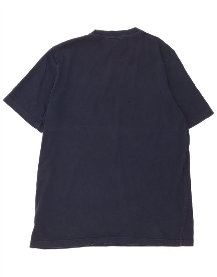 Adidas Mens Graphic T-Shirt Top Medium Navy Blue Cotton