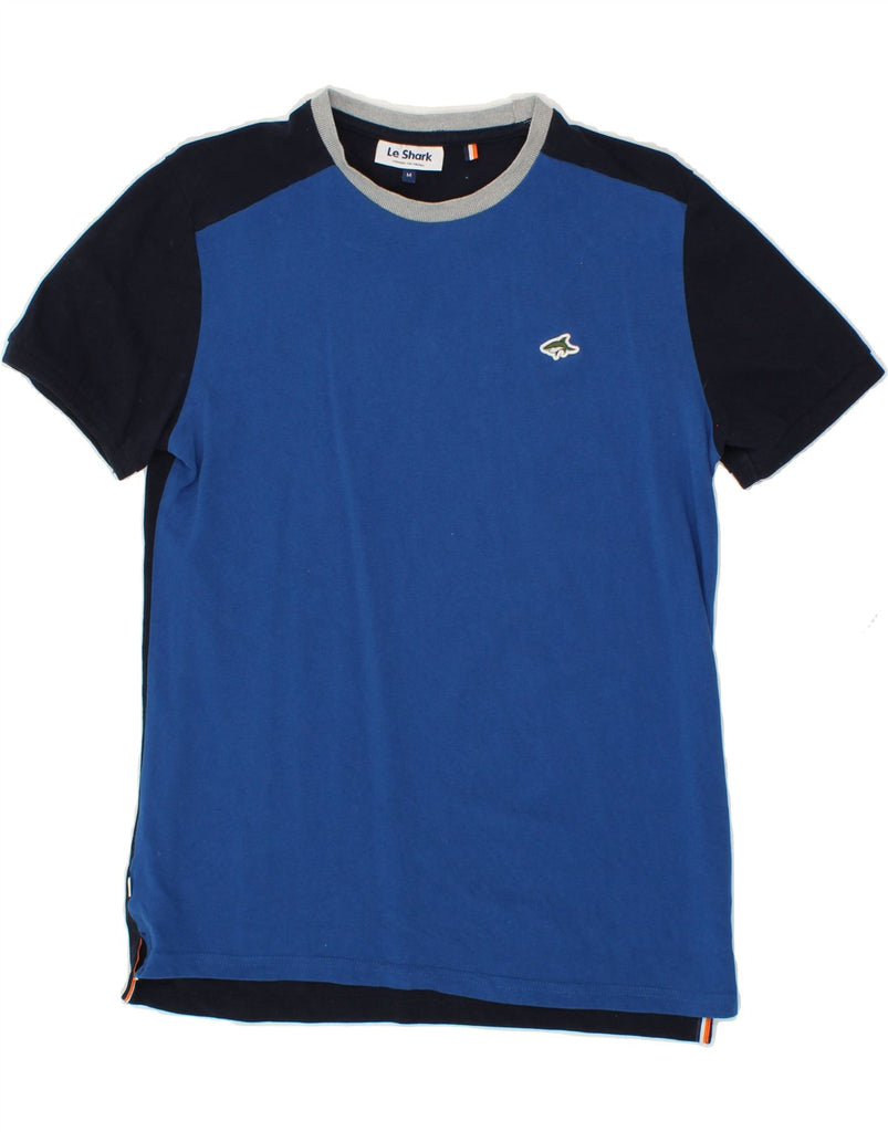 VINTAGE Mens T-Shirt Top Medium Blue Colourblock Cotton Vintage Vintage and Second-Hand Vintage from Messina Hembry 