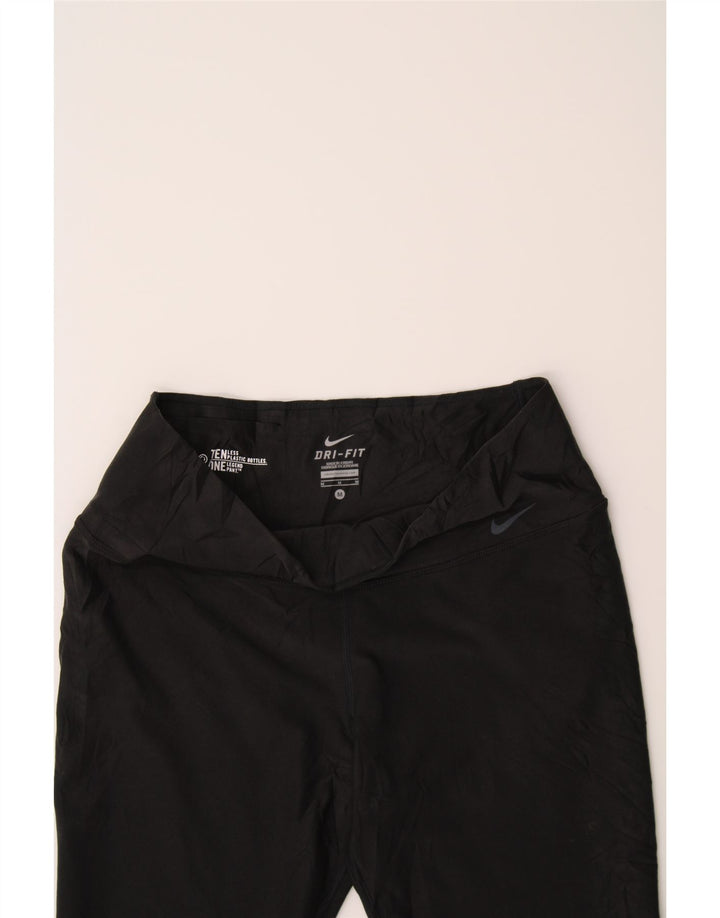 NIKE Womens Capri Leggings UK 14 Medium Black Polyester Vintage Nike and Second-Hand Nike from Messina Hembry 