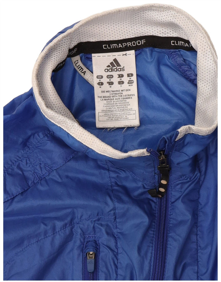Adidas Mens Clima Proof Rain Jacket UK 38 Medium Blue Polyamide