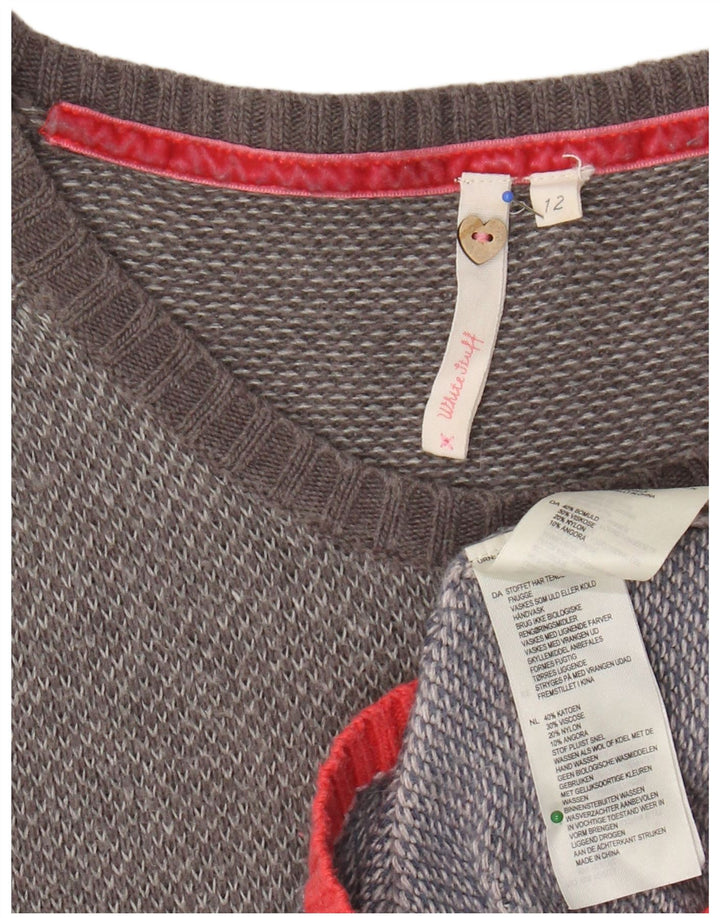 WHITE STUFF Womens Jumper Dress UK 12 Medium Grey Colourblock Cotton