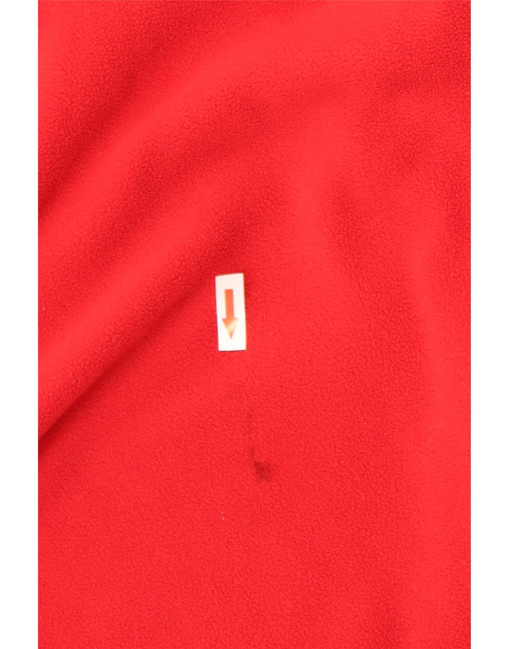 The North Face Mens Zip Neck Fleece Jumper Medium Red Polyester