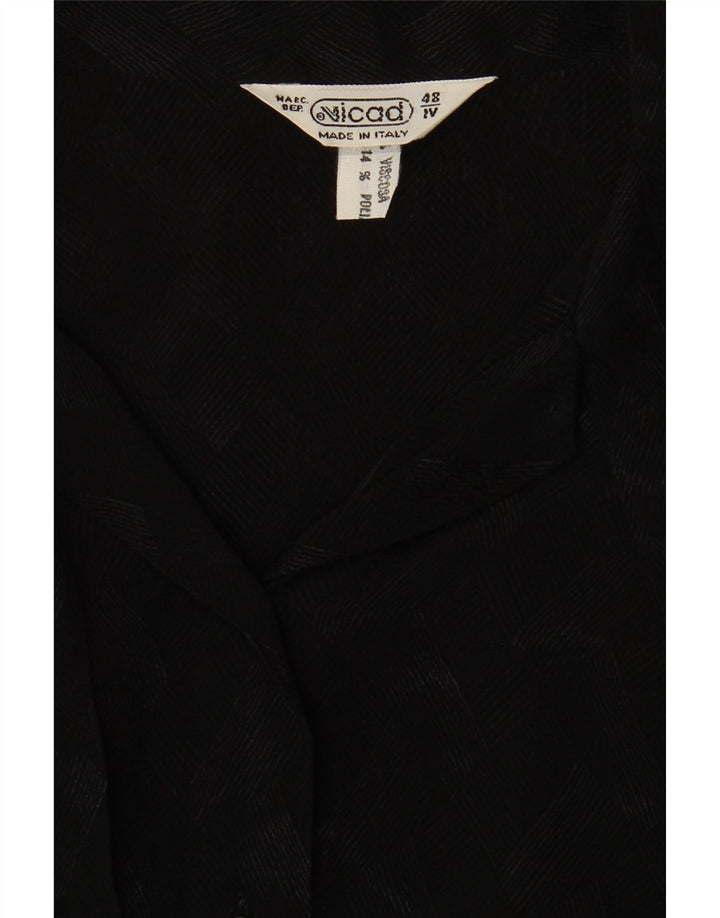 VINTAGE Womens Front Tie Shirt Blouse IT 48 XL Black Geometric Viscose Vintage Vintage and Second-Hand Vintage from Messina Hembry 