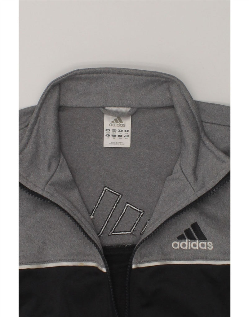 ADIDAS Boys Tracksuit Top Jacket UK 24/26 7-8 Years Grey Colourblock | Vintage Adidas | Thrift | Second-Hand Adidas | Used Clothing | Messina Hembry 