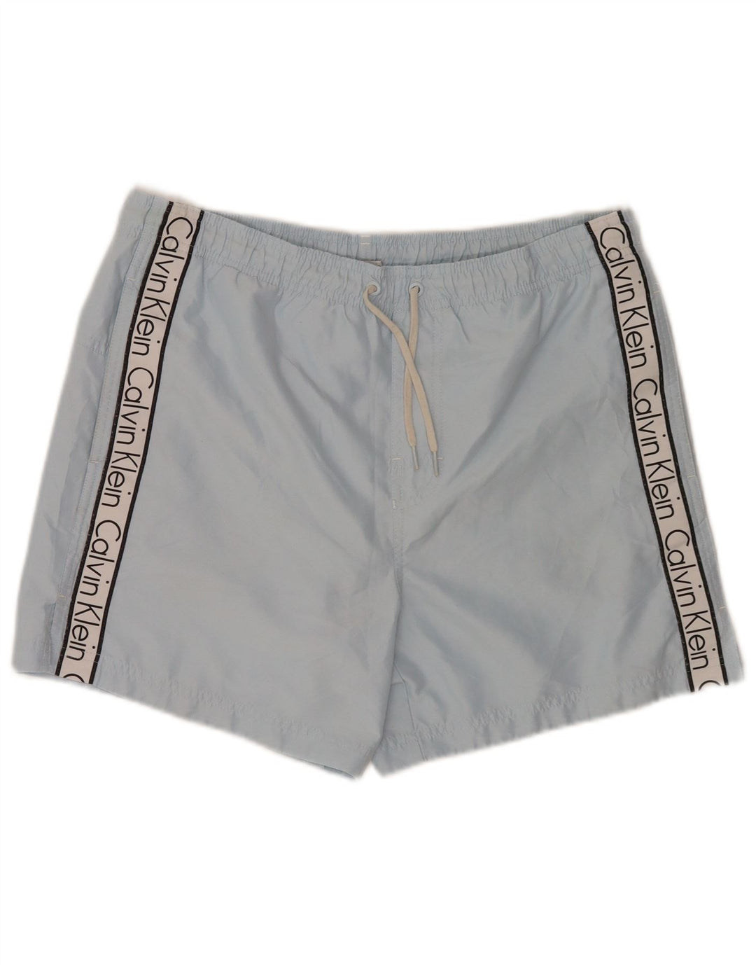 Calvin Klein Mens Graphic Swimming Shorts Medium Blue Colourblock Polyester