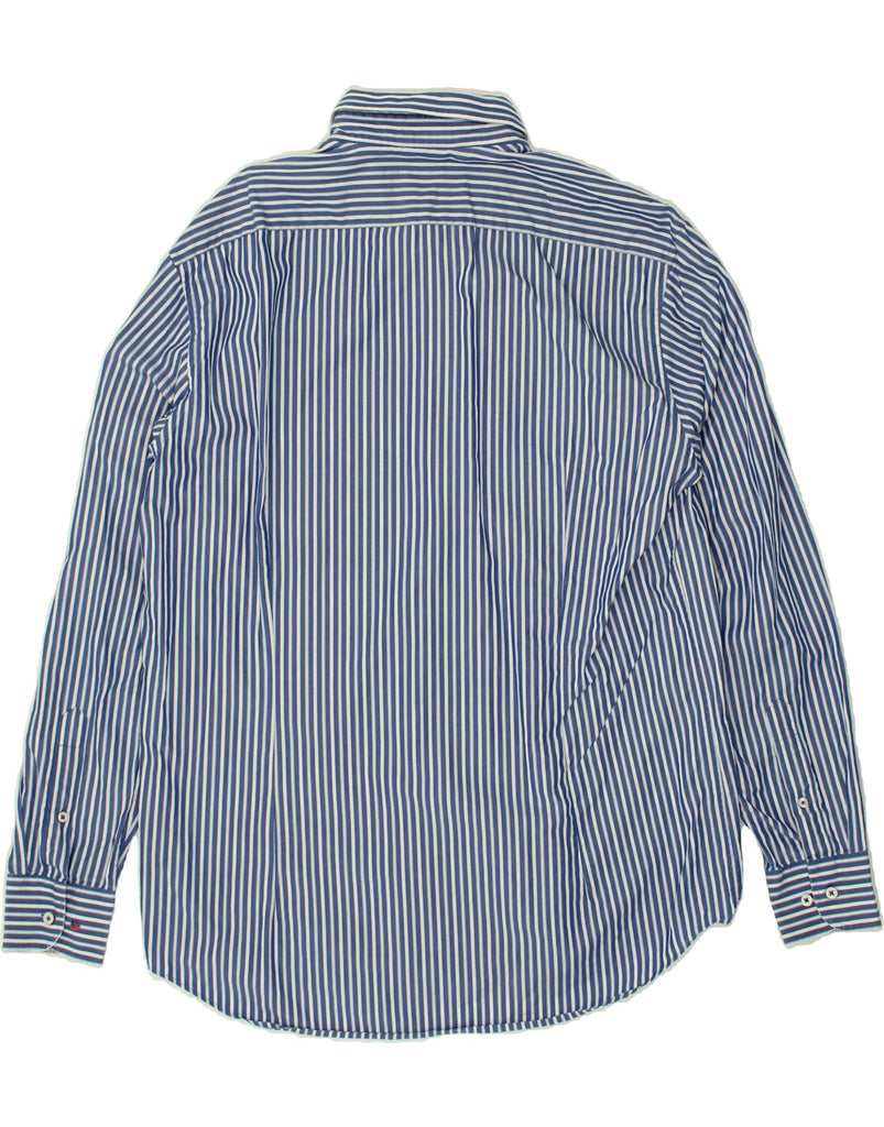 TOMMY HILFIGER Mens Fitted Shirt Size 17 1/2 44 XL Blue Pinstripe Cotton Vintage Tommy Hilfiger and Second-Hand Tommy Hilfiger from Messina Hembry 