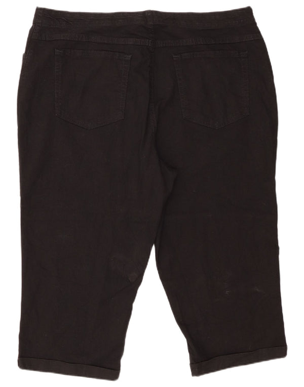 Lee Womens Straight Capri Trousers US 18 2XL W38 Black Cotton