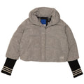 Adidas Womens Crop Padded Jacket UK 14 Medium Grey Colourblock Polyamide