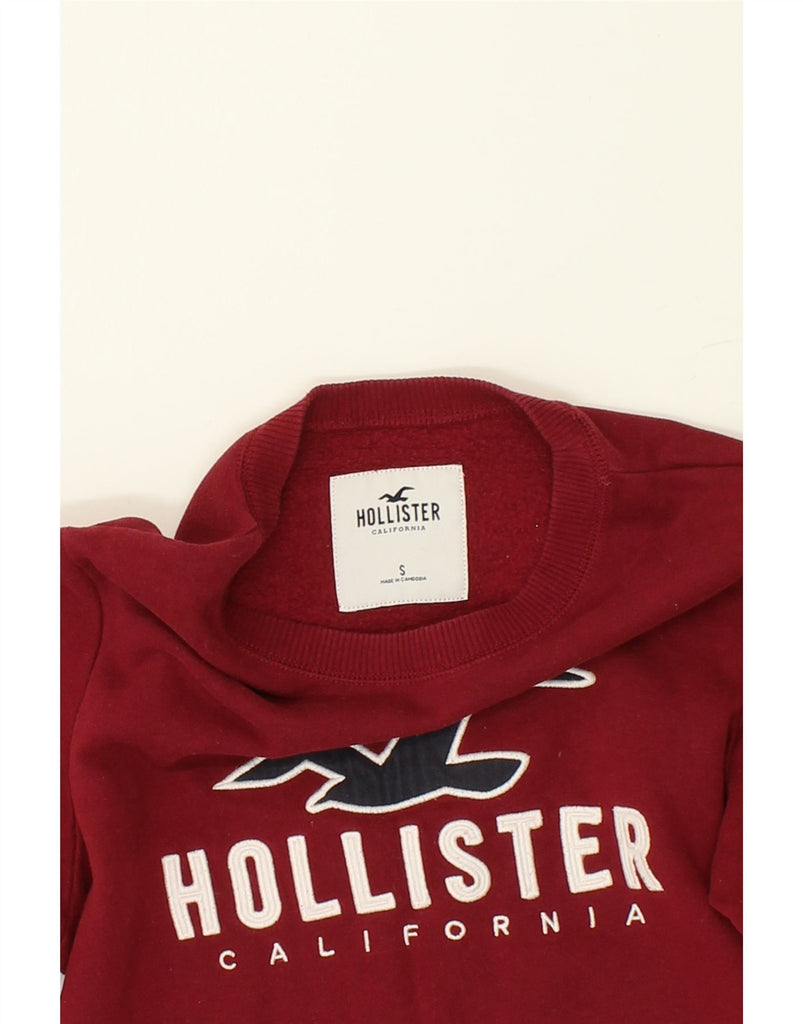 HOLLISTER Womens Graphic Sweatshirt Jumper UK 10 Small Red Cotton | Vintage Hollister | Thrift | Second-Hand Hollister | Used Clothing | Messina Hembry 