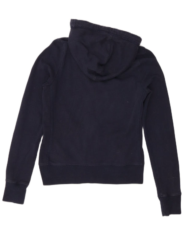Abercrombie & Fitch Womens Zip Hoodie Sweater UK 14 Medium Navy Blue