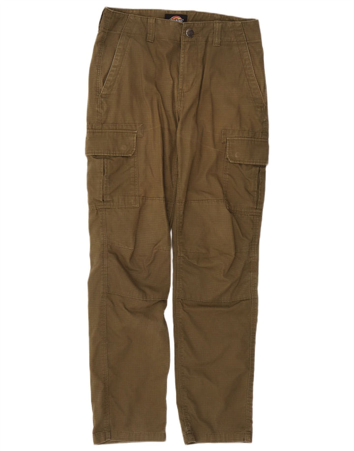 DICKIES Mens Straight Cargo Trousers W30 L31 Khaki Polyester