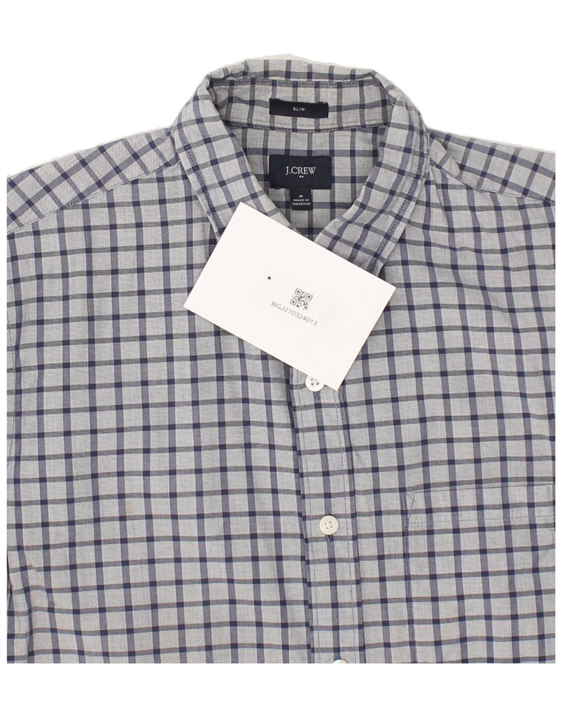 J. CREW Mens Slim Shirt Medium Grey Check Cotton | Vintage J. Crew | Thrift | Second-Hand J. Crew | Used Clothing | Messina Hembry 