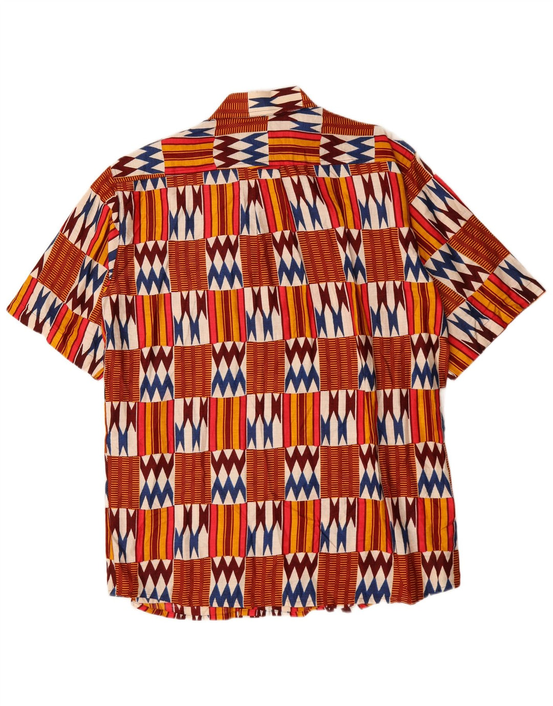 Vintage Mens Short Sleeve Shirt Large Multicoloured Geometric