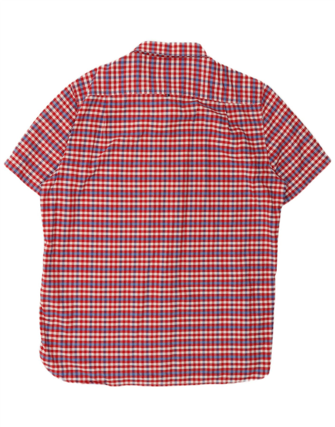 SUPERDRY Mens Short Sleeve Shirt 2XL Red Check Cotton