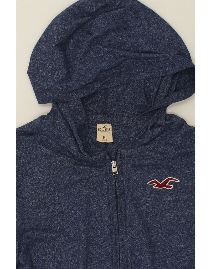 HOLLISTER Mens Zip Hoodie Sweater Medium Navy Blue Flecked Cotton | Vintage Hollister | Thrift | Second-Hand Hollister | Used Clothing | Messina Hembry 