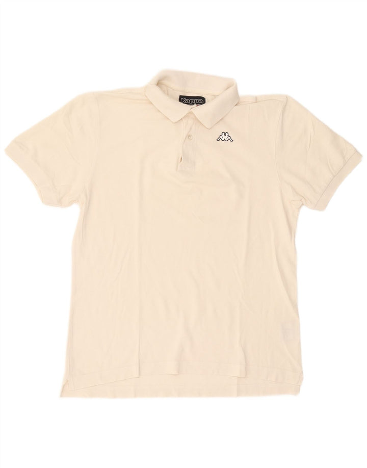 Kappa Mens Polo Shirt Medium Off White Cotton
