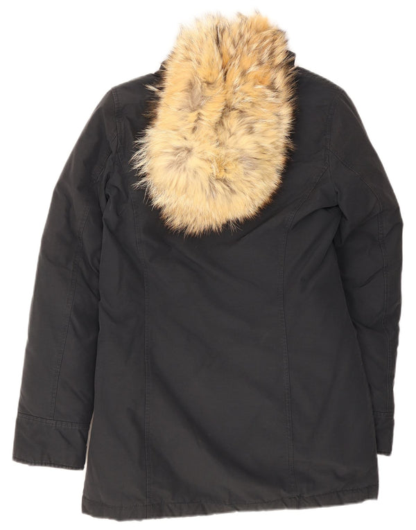 Woolrich Womens Hooded Parka Jacket UK 6 XS Navy Blue
