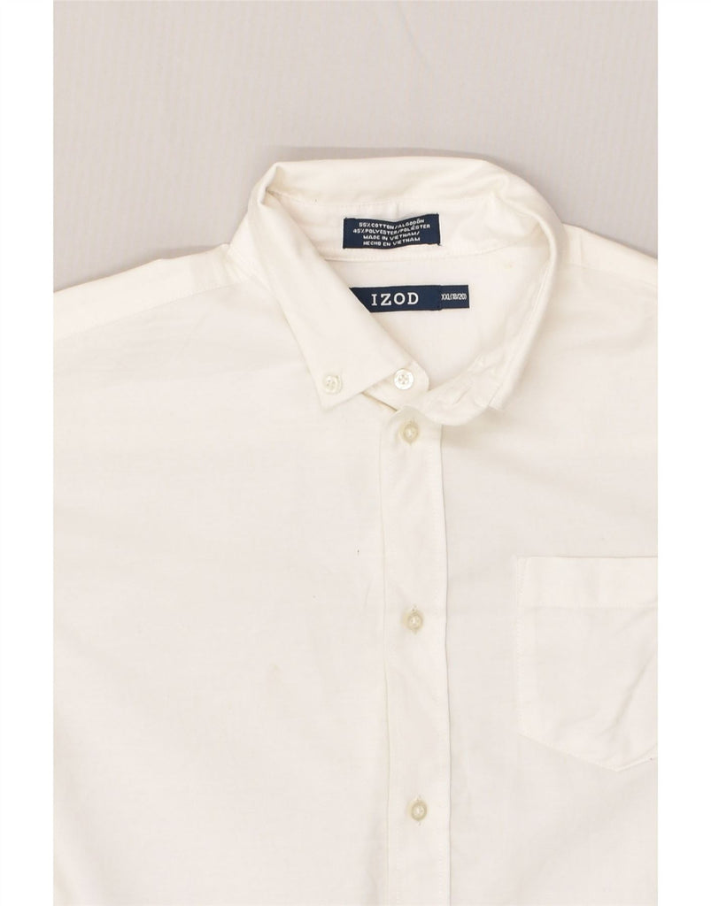 IZOD Mens Shirt 2XL White Cotton | Vintage Izod | Thrift | Second-Hand Izod | Used Clothing | Messina Hembry 