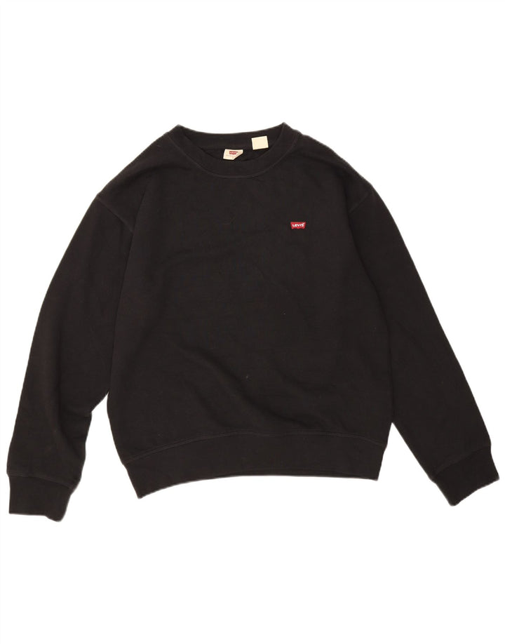 Levi's Womens Oversized Sweatshirt Jumper UK 10 Small Black Cotton