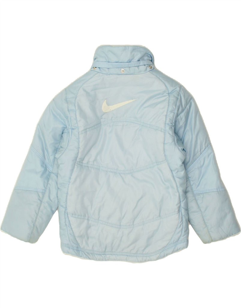 NIKE Girls Graphic Padded Jacket 5-6 Years Medium  Blue Polyester | Vintage Nike | Thrift | Second-Hand Nike | Used Clothing | Messina Hembry 