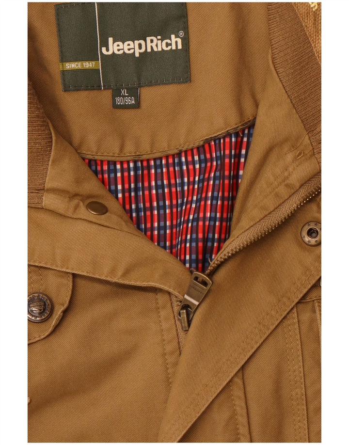 Jeep Rich Mens Military Jacket UK 42 XL Brown