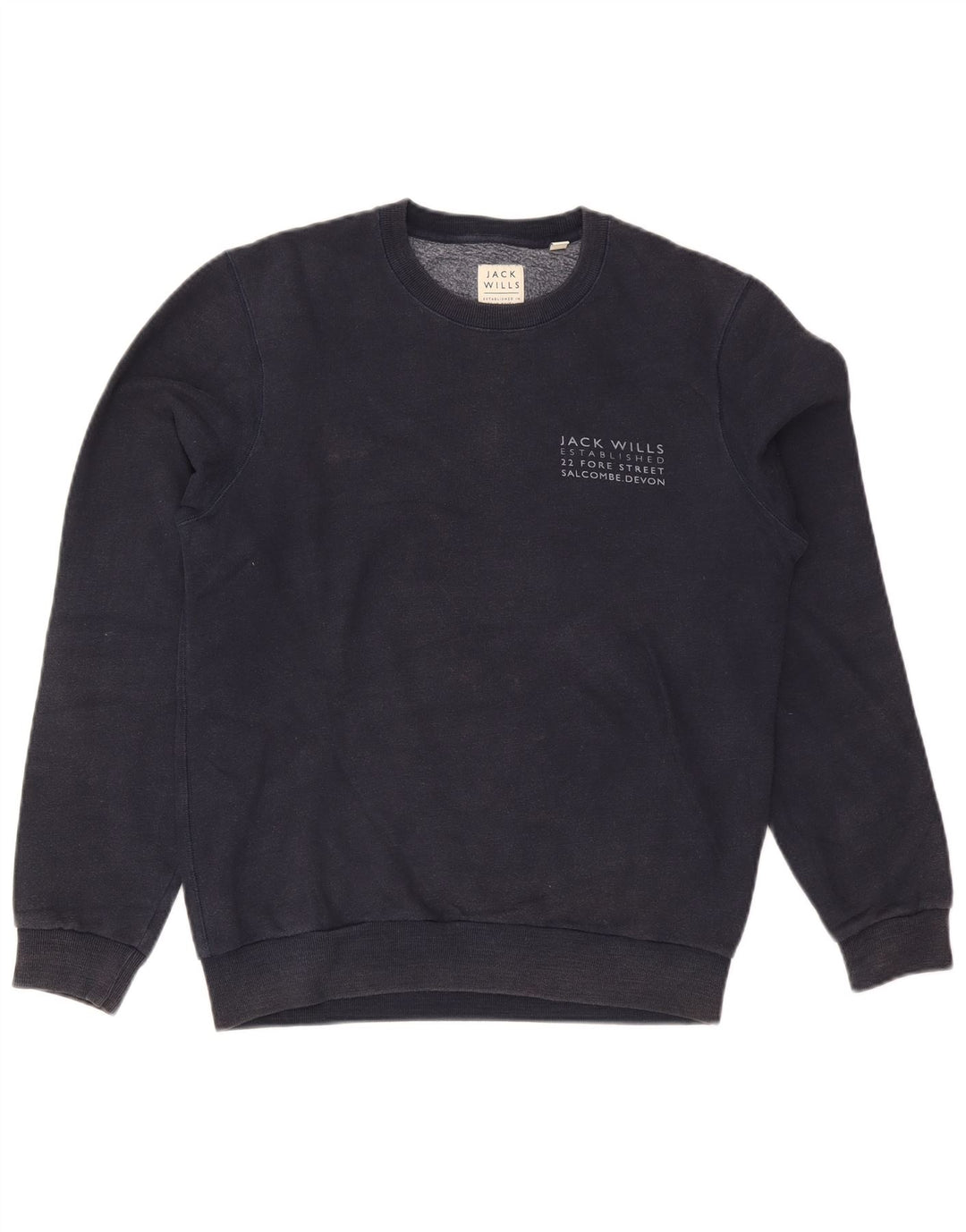 Jack Wills Mens Graphic Sweatshirt Jumper Medium Navy Blue Cotton