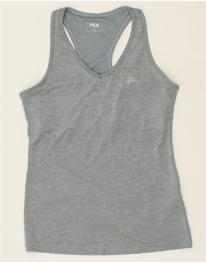 FILA Womens Vest Top UK 10 Small Grey Polyester Vintage Fila and Second-Hand Fila from Messina Hembry 