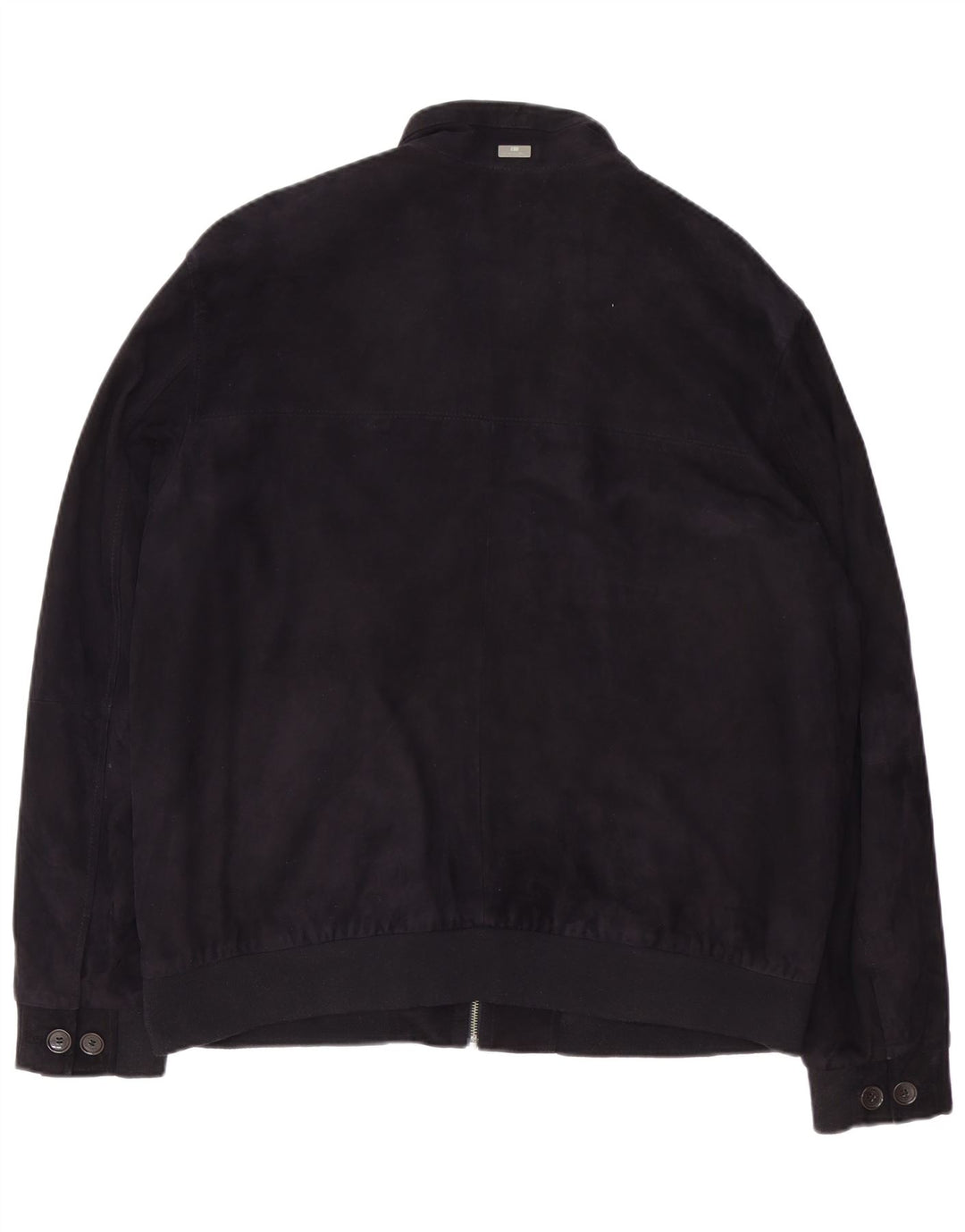 Christian Berg Mens Bomber Suede Jacket UK 46 3XL Navy Blue Leather