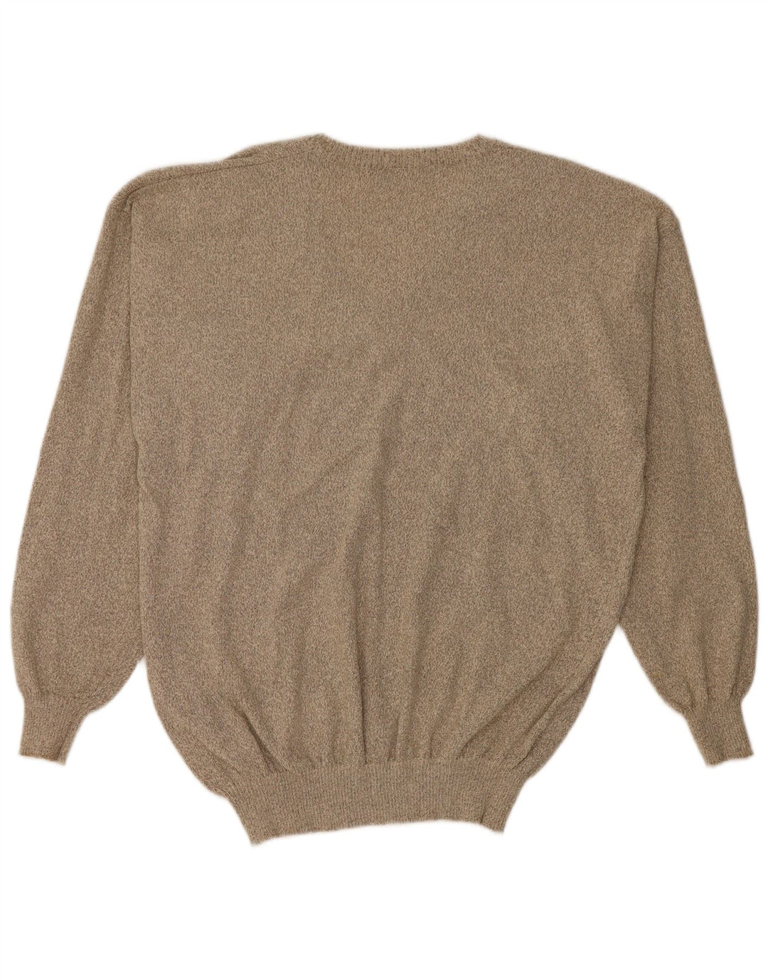 Trussardi Mens V-Neck Jumper Sweater Large Beige Cotton